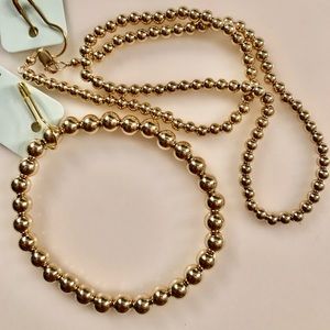 Enewton 6mm gold beads 6.75” bracelet and 4mm gold beads 15” choker necklace